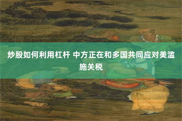 炒股如何利用杠杆 中方正在和多国共同应对美滥施关税