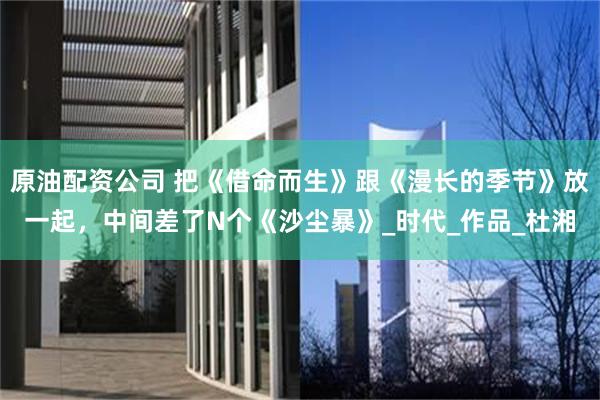 原油配资公司 把《借命而生》跟《漫长的季节》放一起，中间差了N个《沙尘暴》_时代_作品_杜湘