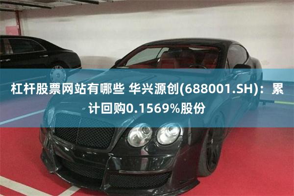 杠杆股票网站有哪些 华兴源创(688001.SH)：累计回购0.1569%股份