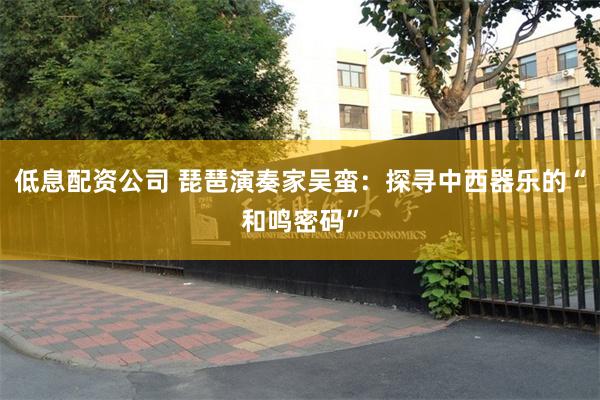 低息配资公司 琵琶演奏家吴蛮：探寻中西器乐的“和鸣密码”